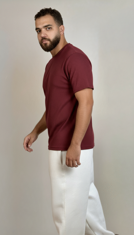 Burgundy Basic oversize T-shirt
